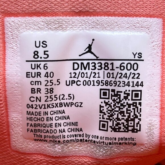 Nike Air Jordan Men’s Orange/Black Leather Mid High-Top Sneakers Size 8.5 - Picture 6 of 9